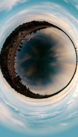 a fisheye lense view of a photograph