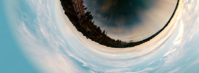 a fisheye lense view of a photograph